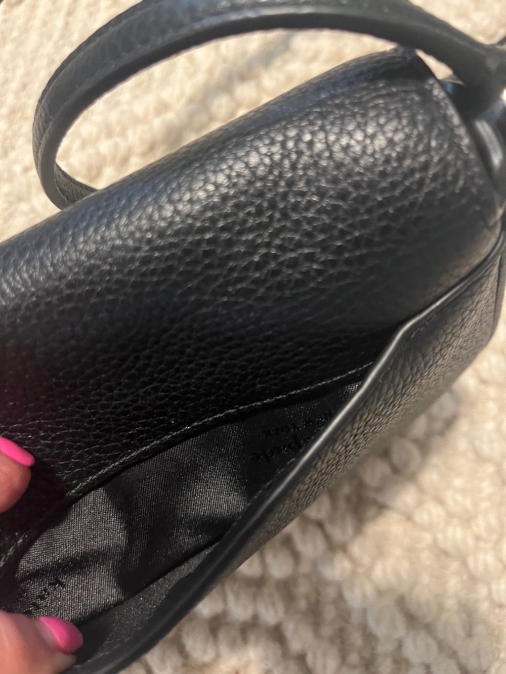 Kate Spade Leila Mini Flap Pebbled leather Black Crossbody Like New Condition - Picture 8 of 12